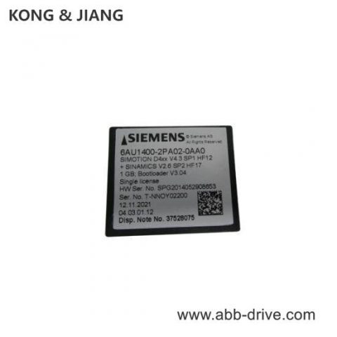 Siemens 6AU1400-2PA02-0AA0 Flash Card, High-Speed Data Storage for Industrial Automation